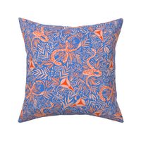 Celebrate your Uterus (floral snakes) blue orange