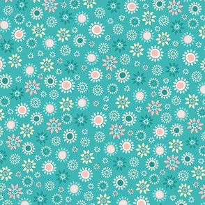 Ditsy floral teal