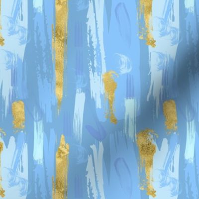 Blue and Gold Brush Strokes