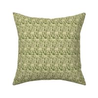 Herbology- Herbs of the World- Lime Green on Eggshell Linen Texture- Micro Small Scale