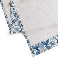 Birds in a Thicket - Woodland Damask - Blue - small repeat 