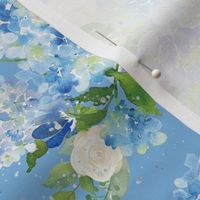 Blue Watercolor Floral on Blue