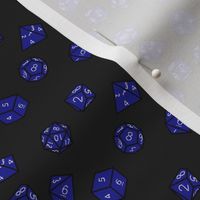 blue dice on black