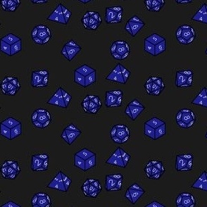 blue dice on black