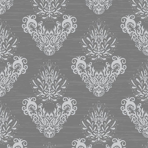 Crab Under The Sea Damask Greys