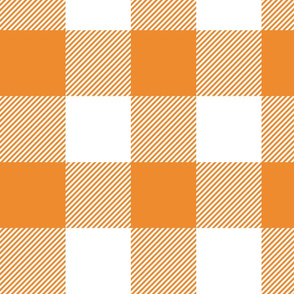 Yellow Plaid Pattern on White - 4'' Autumn colors