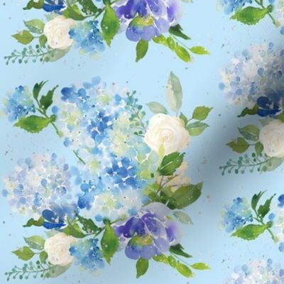 Pastel Blue Watercolor Floral