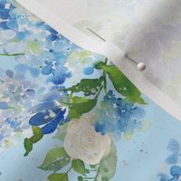 Pastel Blue Watercolor Floral