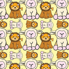 Lion and the Lamb pastel yellow