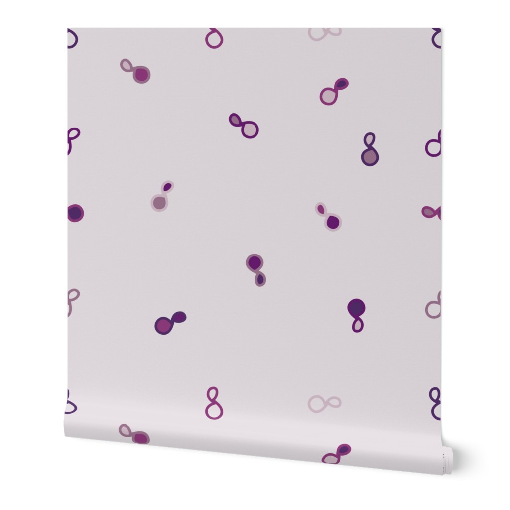 Jumbo Scale - Lilac Grape Ombre Gradient - Loosely Scattered Hybrid Paisley or Figure 8 Loops