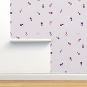 Jumbo Scale - Lilac Grape Ombre Gradient - Loosely Scattered Hybrid Paisley or Figure 8 Loops