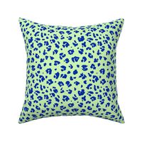 Neon panther pop art retro style animal print leopard skin design in lime green yellow eclectic blue