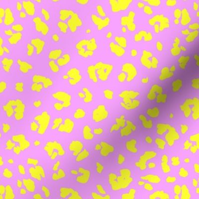 Neon panther pop art retro style animal print leopard skin design in bright bubblegum pink yellow