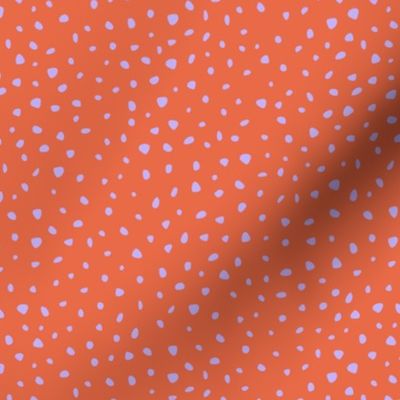 Neon little cheetah spots and speckles panther animal skin abstract minimal pop art dots retro print bright orange lilac purple