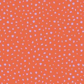 Neon little cheetah spots and speckles panther animal skin abstract minimal pop art dots retro print bright orange lilac purple