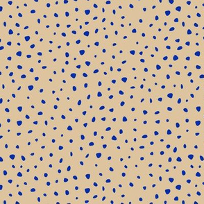 Neon little cheetah spots and speckles panther animal skin abstract minimal pop art dots retro print beige camel eclectic blue