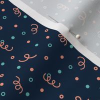 Confetti pig tails - navy 