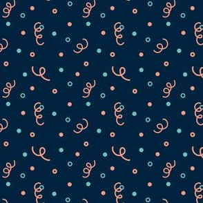 Confetti pig tails - navy 