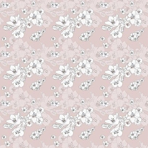 Sakura Baby Branch // Normal Scale // Light Pink Background // Boho Nature // White Flowers // Spring Mood