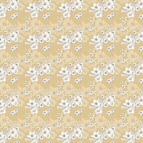 Sakura Baby Branch // Normal Scale // Yellow Background // Boho Nature // White Flowers // Spring Mood