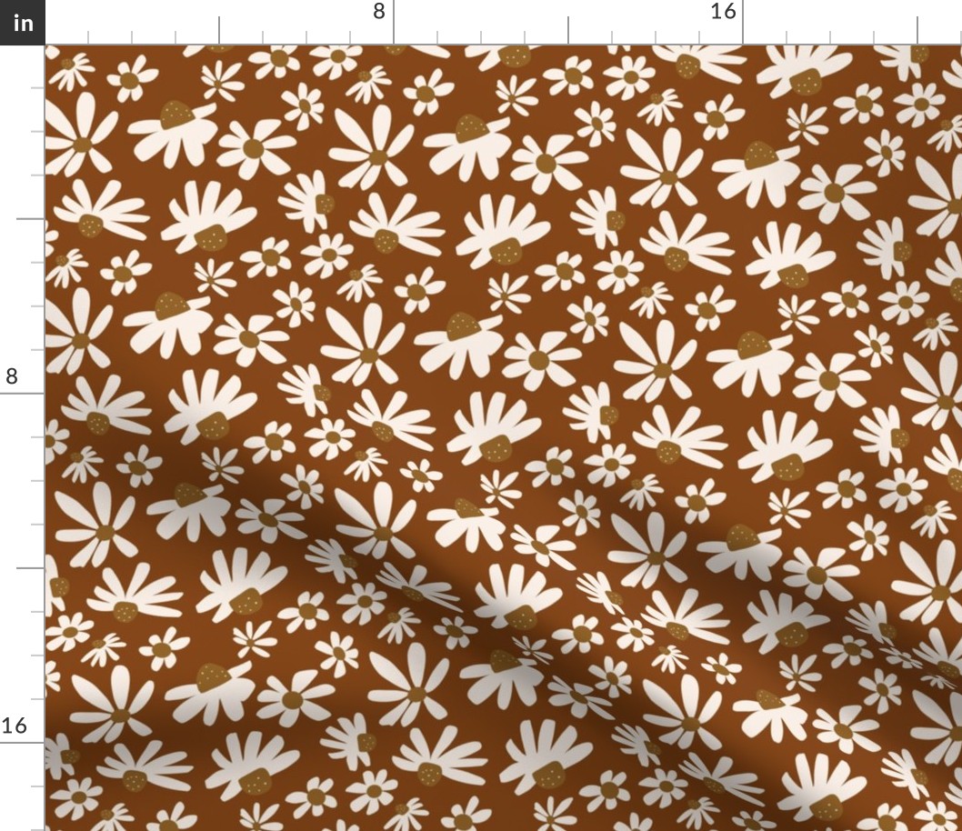 Daisy Floral / Burnt Orange