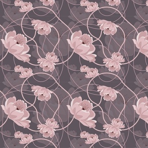 Abstra Rose // large scale // violet background //Elegant Flowers //