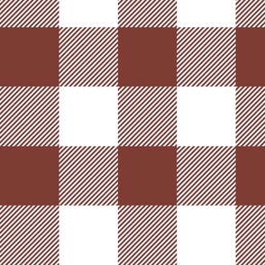 Brown Plaid Pattern on White - 4'' Autumn colors