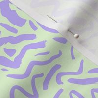 Messy neon ink dashes and brush strokes abstract paint minimal trend design boho style nursery bright mint lilac purple