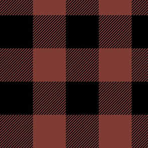 Black Plaid Pattern on Brown - 4'' Autumn colors