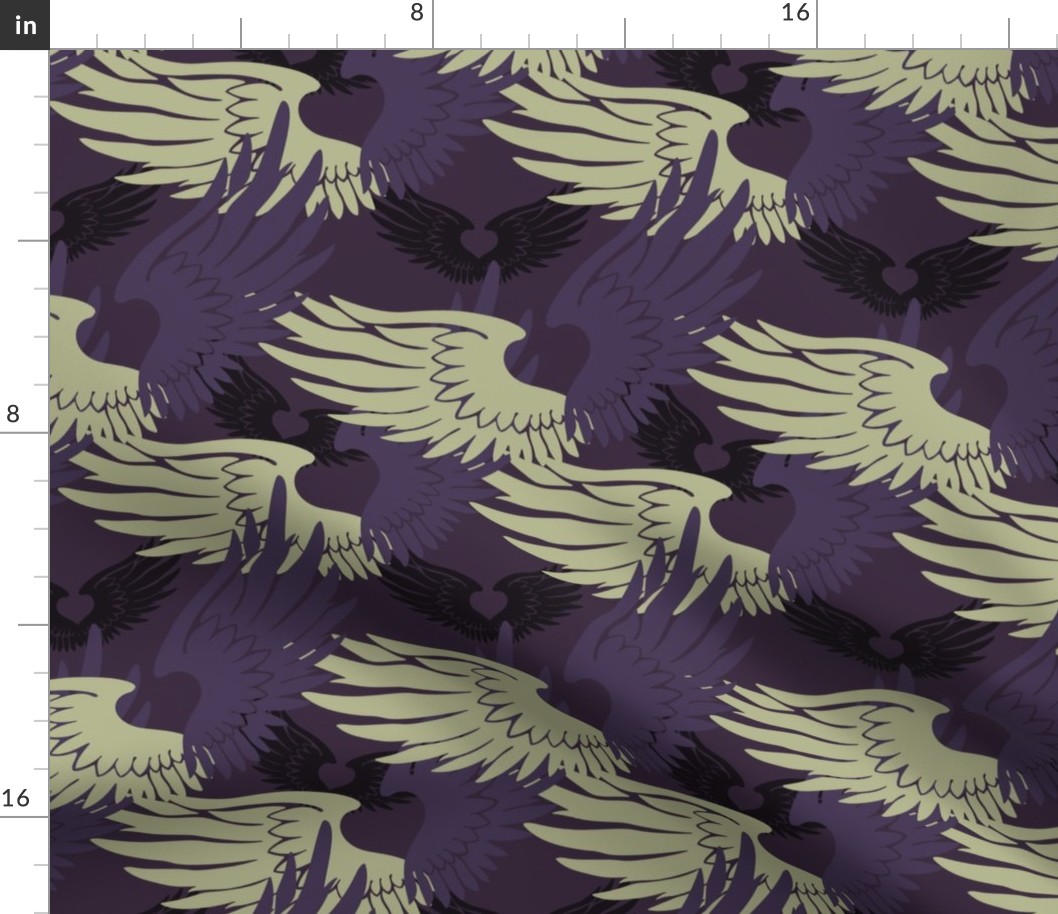 Heartwings II: Purple, Beige