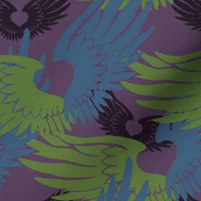 Heartwings II: Purple, Blue, Green