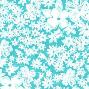 Ditsy Bouquet-Teal