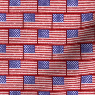 United States Of America American Flag Red Background