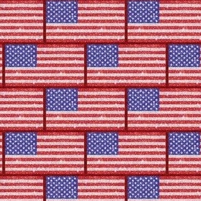 United States Of America American Flag Red Background