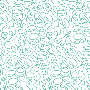 Lively Squiggles, Jade on White