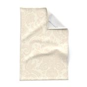 Orkney Damask ~ Faux Flocked Cosmic Latte ~ Jumbo