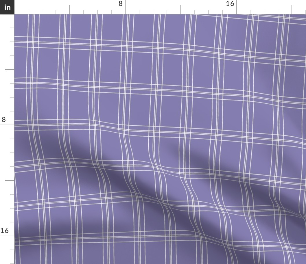 Lined Linens - Quad Plaid - Ivory, Lavender (Healing Herbs)