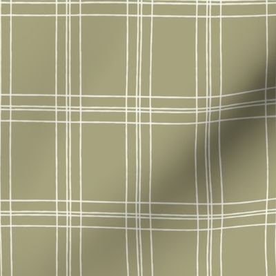 Lined Linens - Quad Plaid-Ivory, Olive (Healing Herbs)