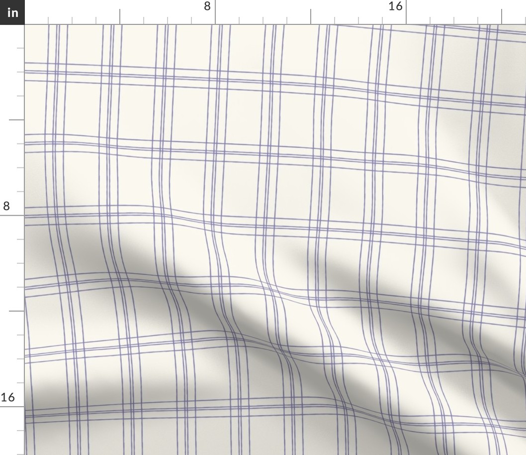 Lined Linens - Quad Plaid-Lavender, Ivory (Healing Herbs)