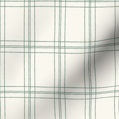 Lined Linens - Quad Plaid - Sage, Ivory (Healing Herbs)