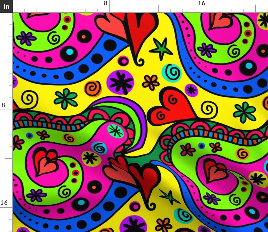 Heart Woodstock Fabric | Spoonflower