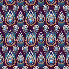 Blue Drops and Pearls Pattern
