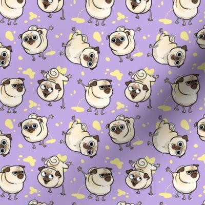 Peeing Pugs - lavender