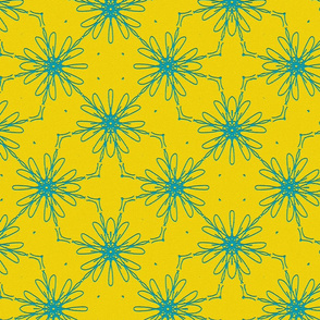 Floral Pattern in yellow and blue