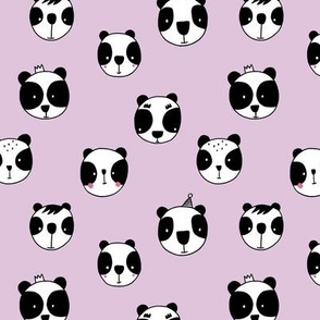 Tiny lilac panda kids animal print
