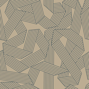 Geometric pattern of ribbons in retro 80s style on gray background_ jumbo scale