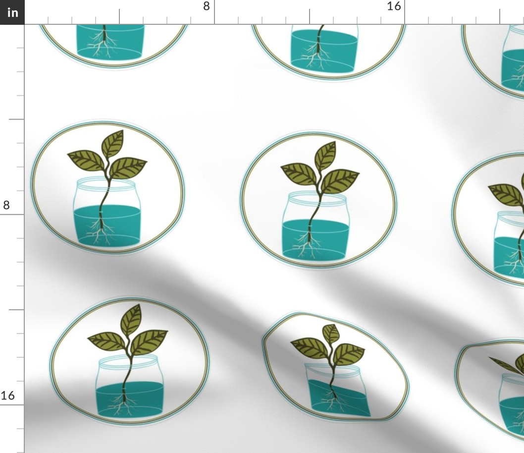 plant propagation jar embroidery template by rysunki_malunki