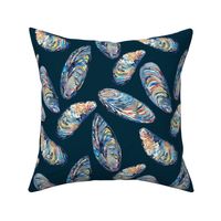 Mussels fabric navy