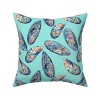 Mussels turquoise fabric