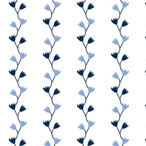 Flower Bunch Stripe in Periwinkle/Navy